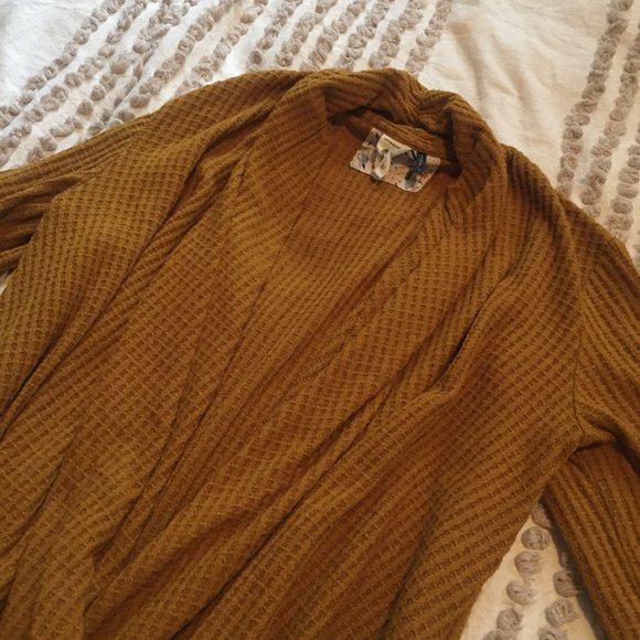 Anthropologie Akemi + Kin Mustard Wrap Sweater - Picture 7 of 8